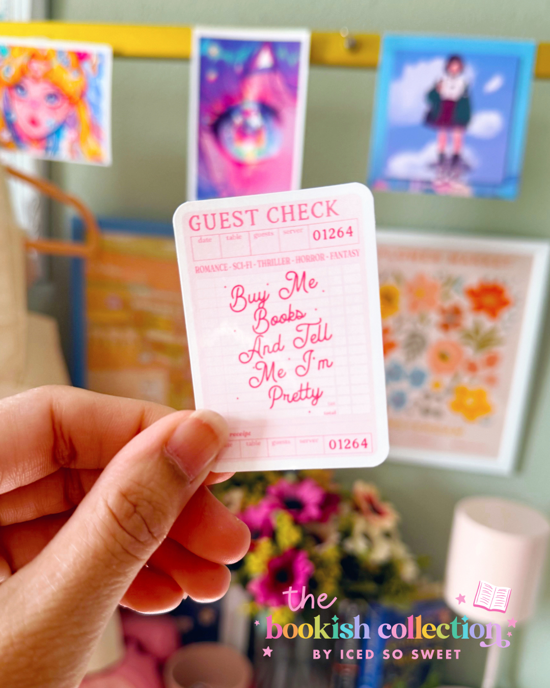 Buy Me Books and Tell Me I’m Pretty Water-Resistant Vinyl Sticker | Cute Book Lover Sticker | Approx. 2.5 Inches
