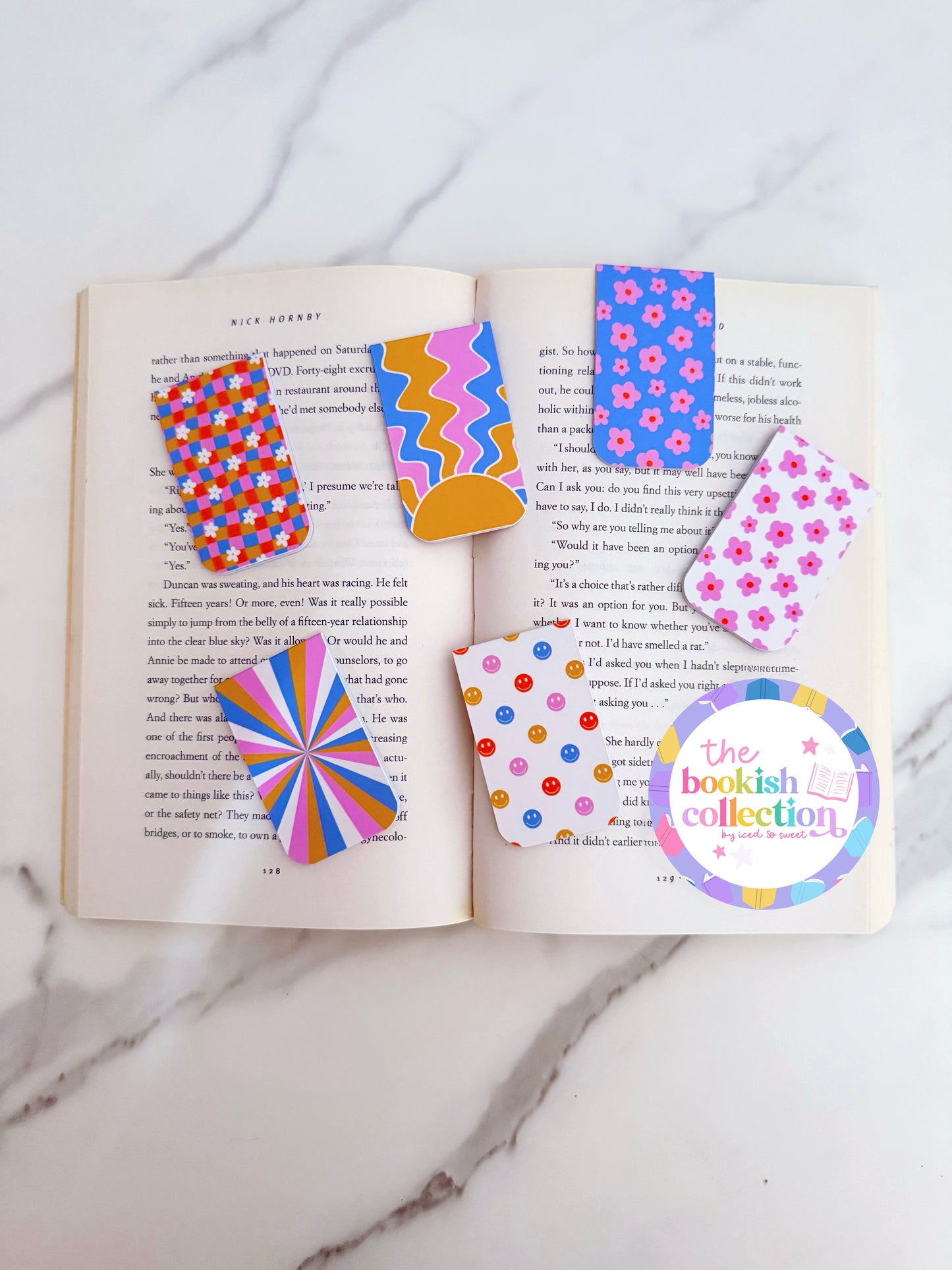 Groovy Patterned Magnetic Bookmarks