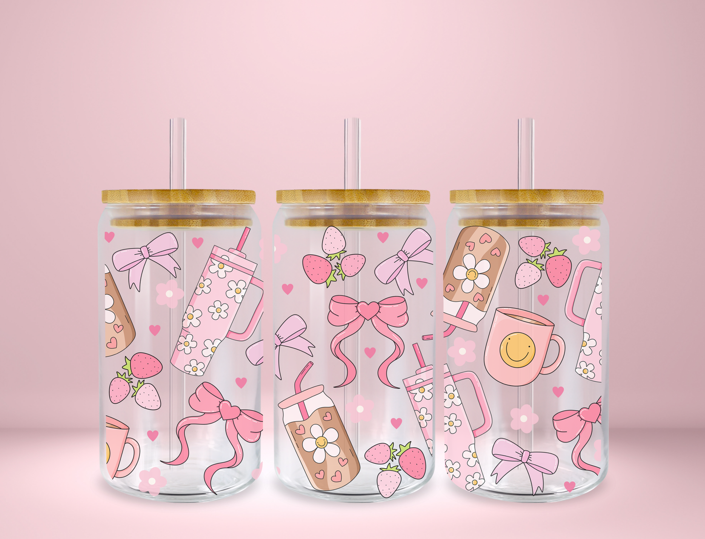 Pink Essentials Glass Can