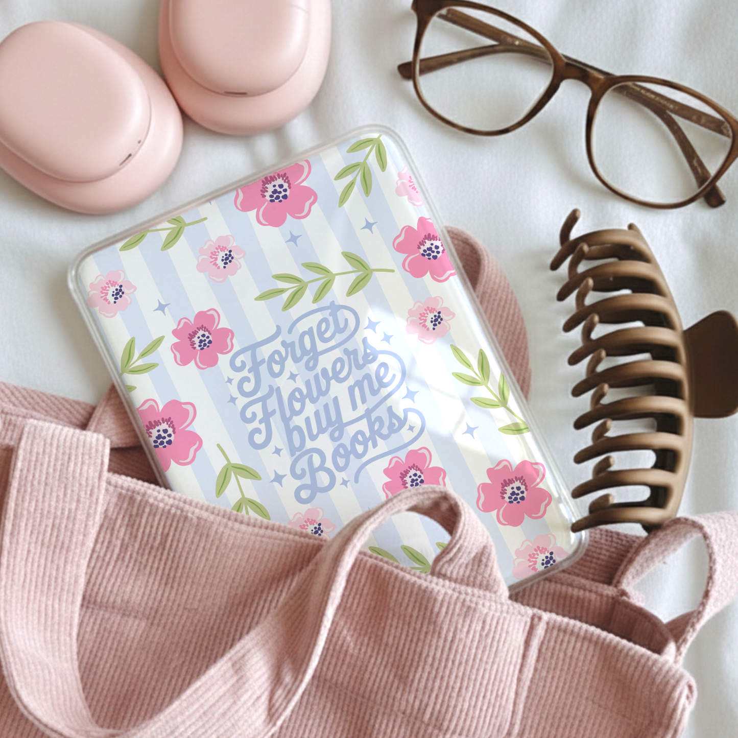 Forget Flowers Buy Me Books | Kindle Insert | Decorative Insert for Kindle Basic & Kindle Paperwhite