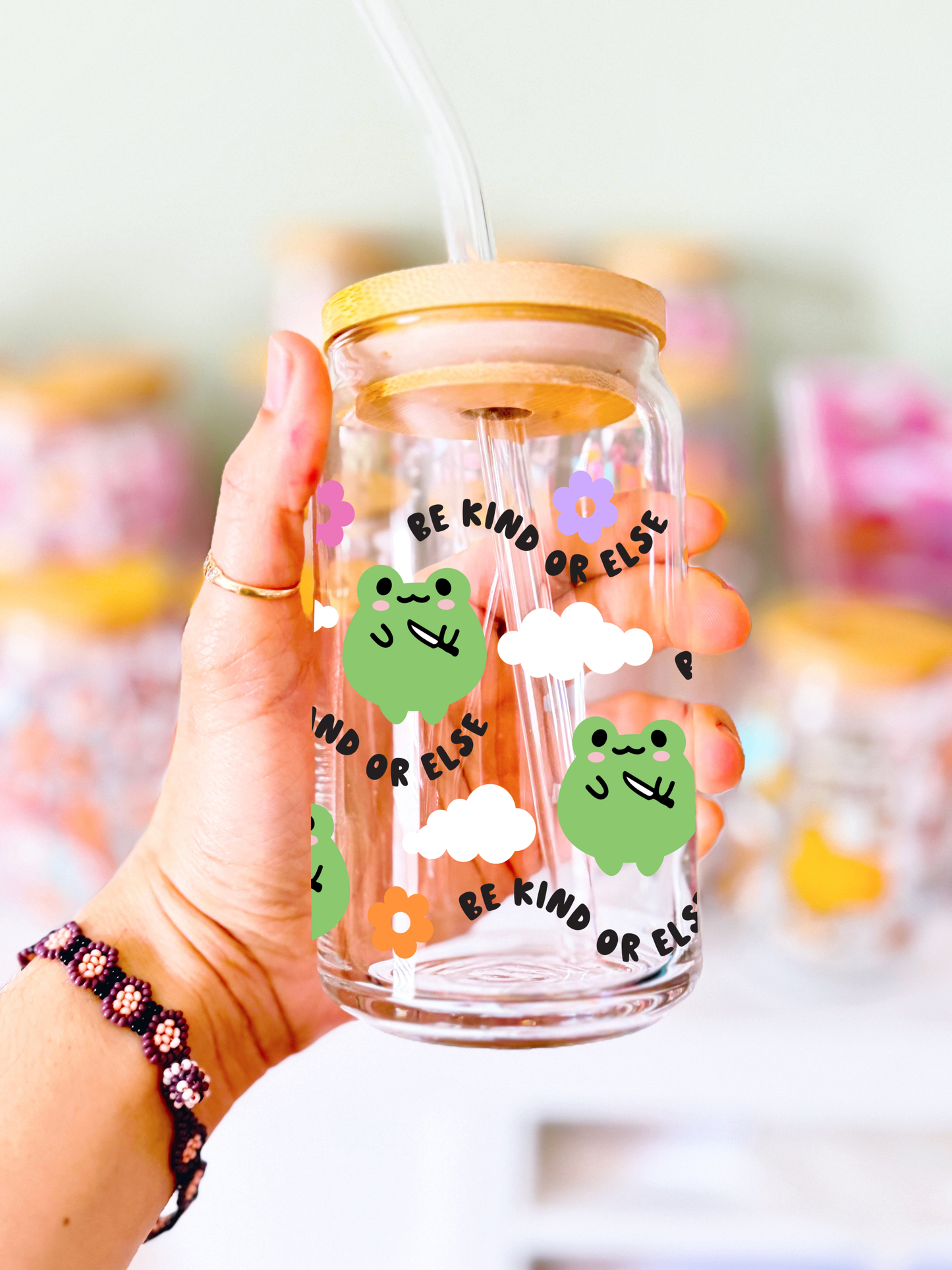 Sassy Frog Glass Can