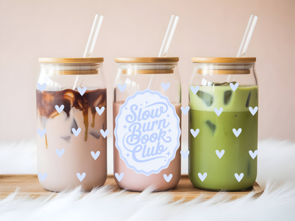 Slow Burn Book Club Glass Can