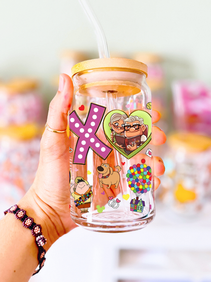 Carl & Ellie Valentine Glass Cup