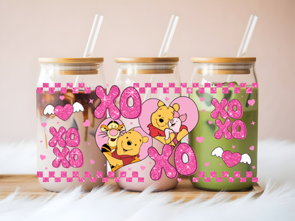 Bear and Friends Valentine Glass Cup