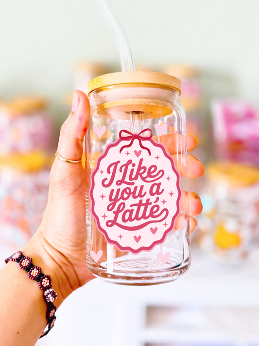 Coquette I like you a latte Glass Can