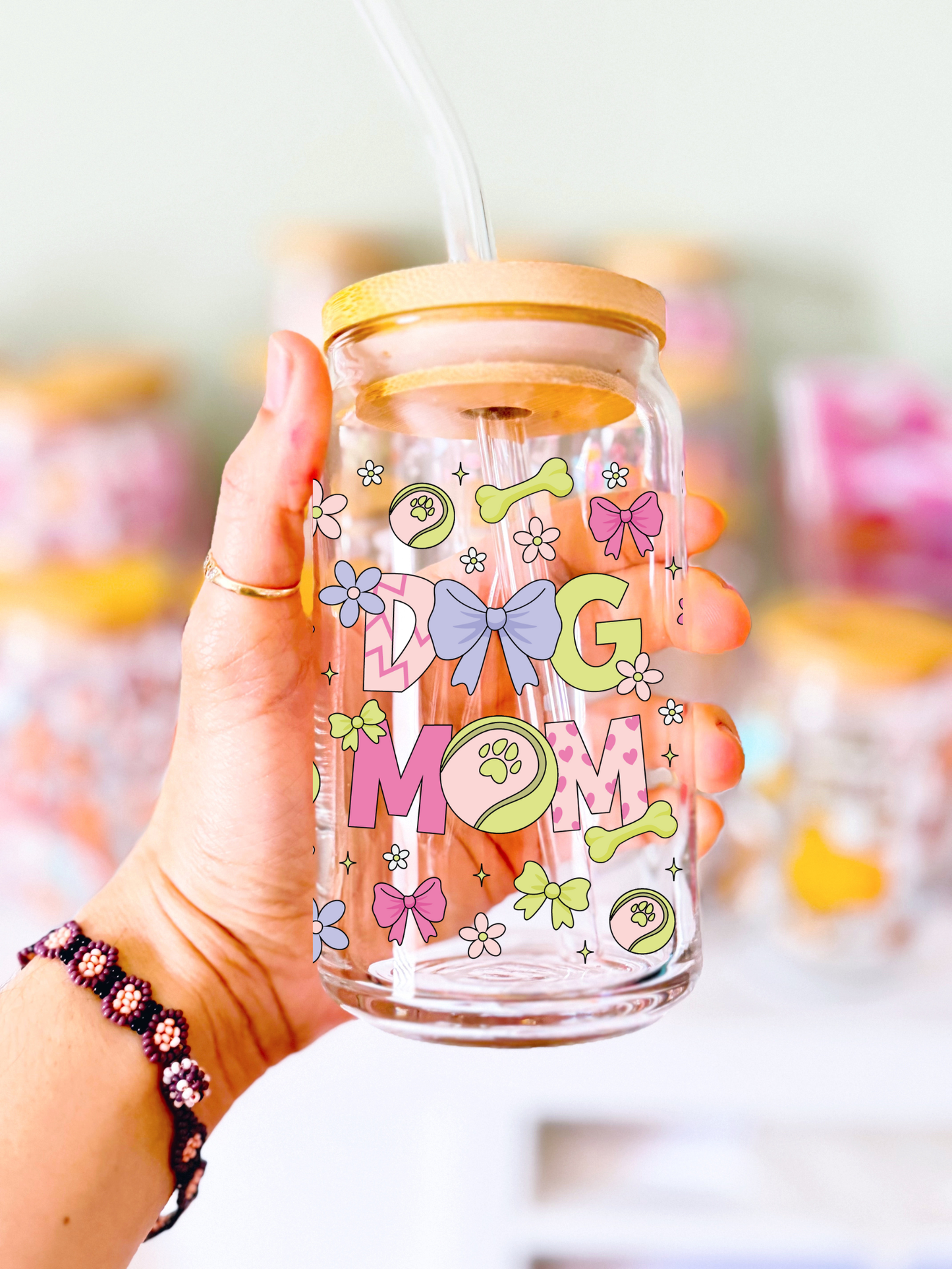 Dog Mom Glass Can