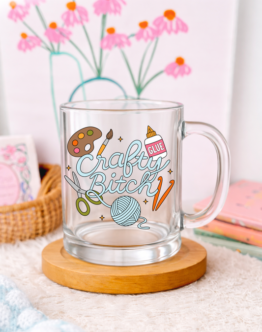 Crafty Bitch Glass Mug
