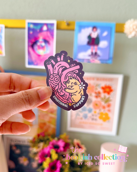 Emotional Support Cat Water-Resistant Vinyl Sticker | Cute Anatomical Heart Cat Sticker | Approx. 2.5 Inches