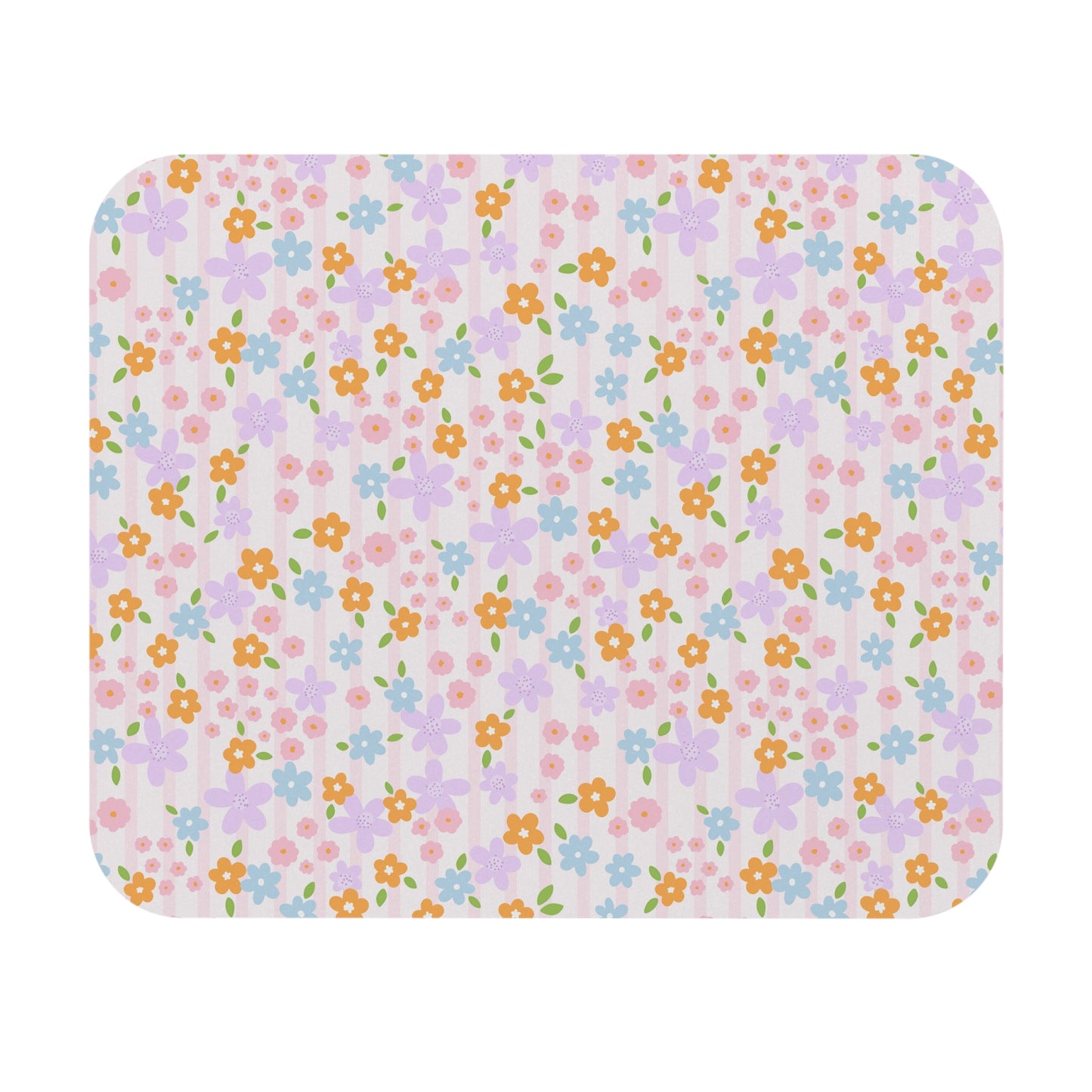 Floral Striped Mouse Pad