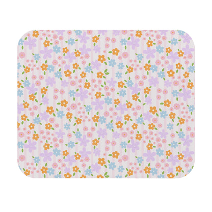 Floral Striped Mouse Pad
