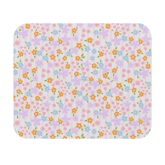 Floral Striped Mouse Pad
