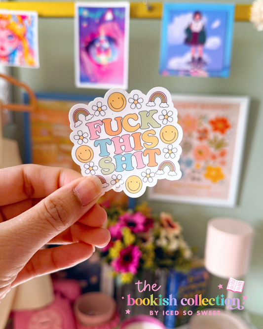 F This Shit Water-Resistant Vinyl Sticker | Funny Retro Motivational Sticker | Approx. 2.5 Inches