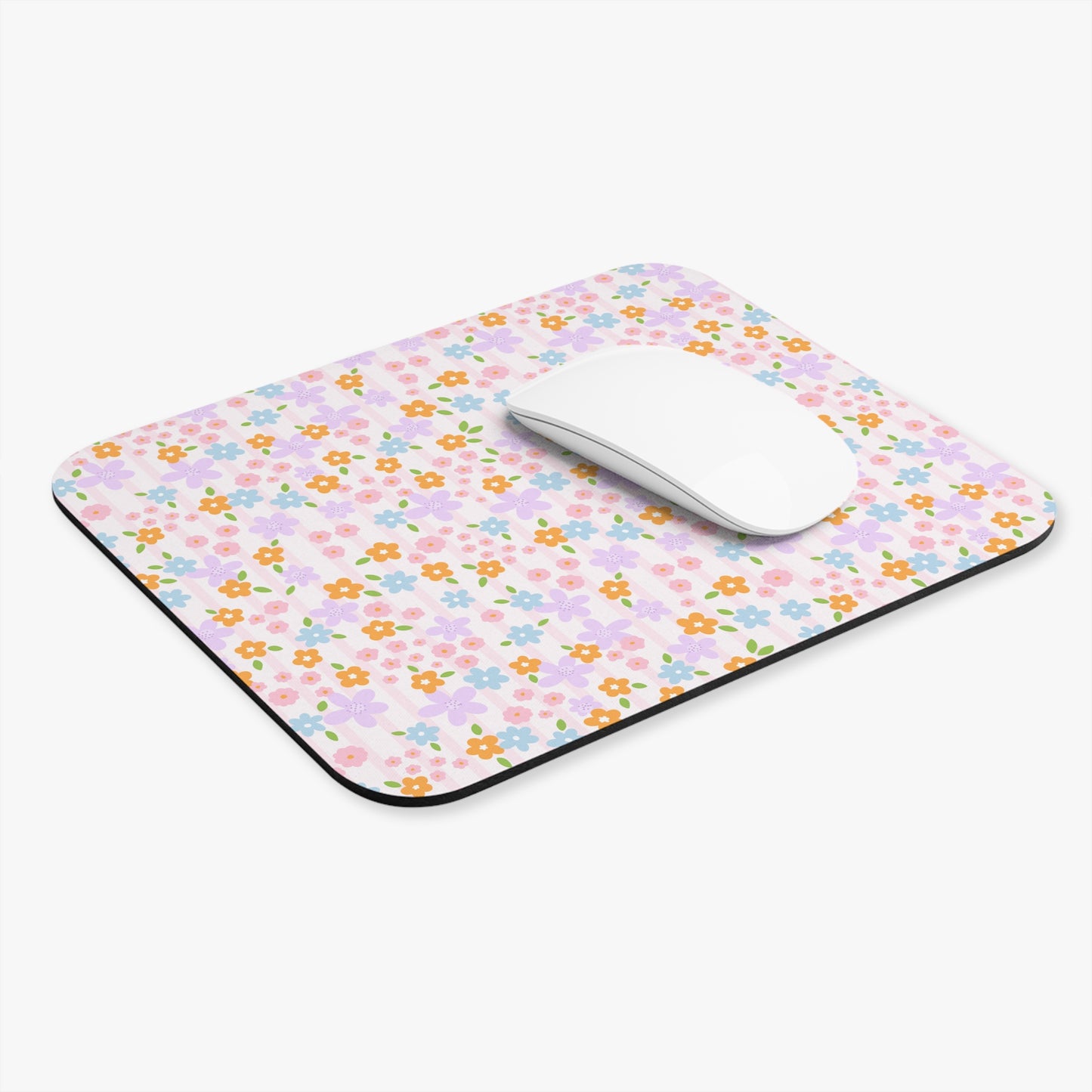 Floral Striped Mouse Pad