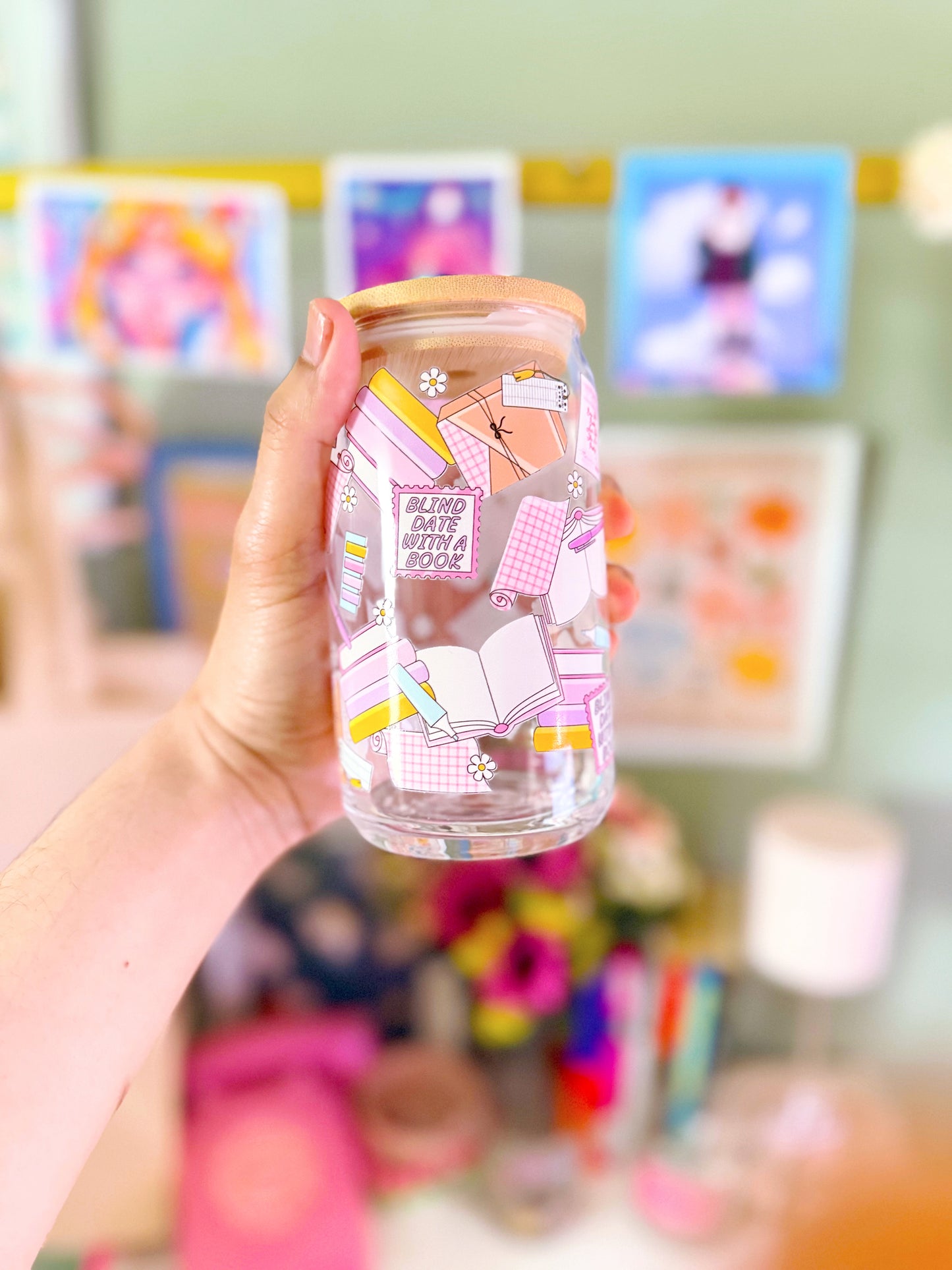 Blind Date with a Book Glass Can