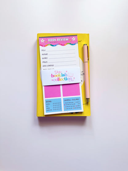 Book Review Notepad | Reading Notes & Book Review Memo Pad | 3.5" x 7" | 30 Pages