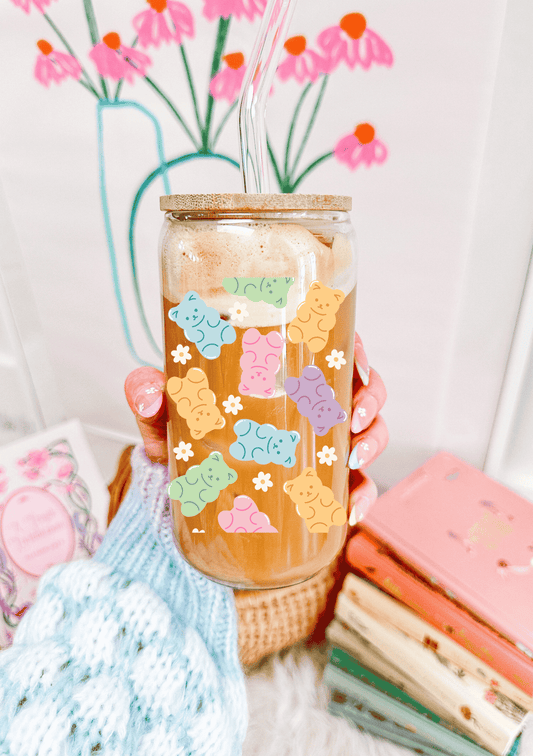 Gummy Bear Daisy Glass Can