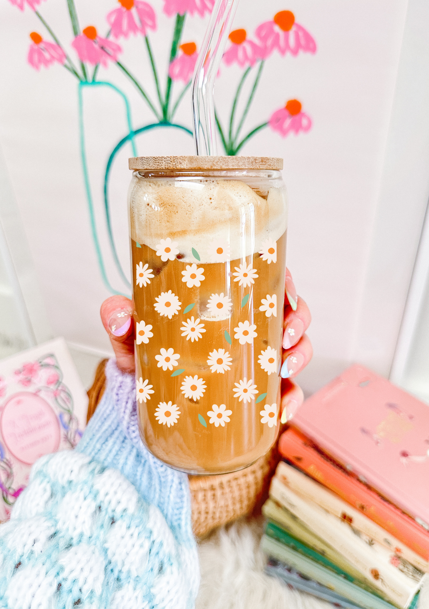 Mini Daisy Cup Glass Can