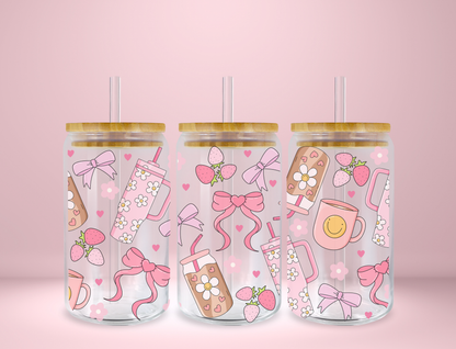 Pink Essentials Glass Can