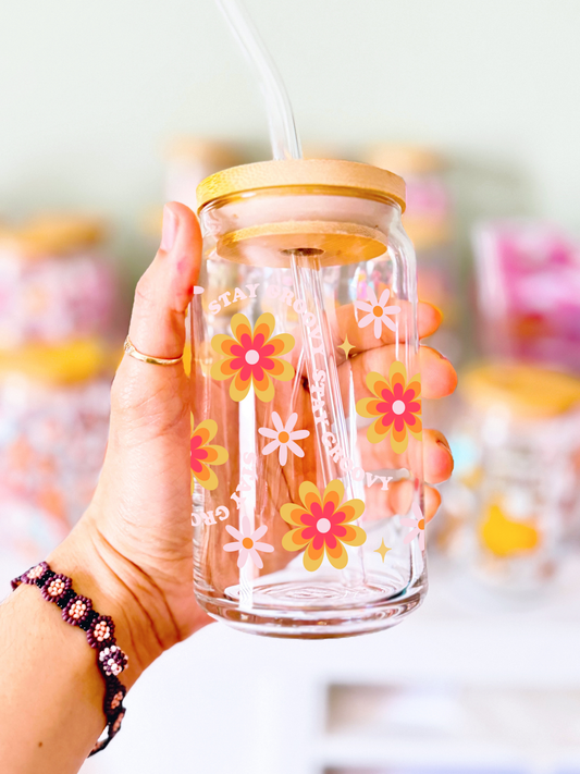 Stay Groovy Glass Can