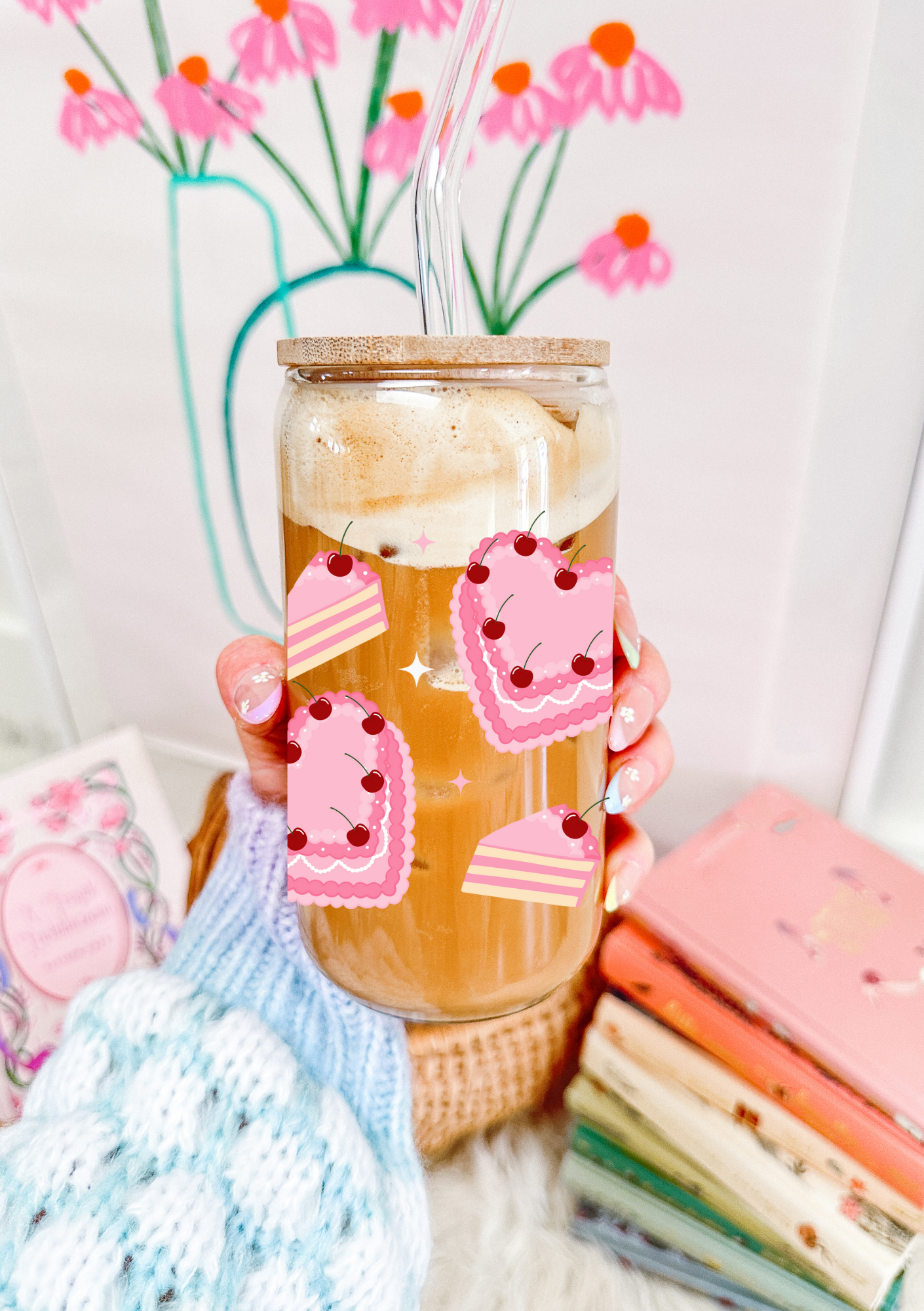 Vintage Hear Cake Glass Can