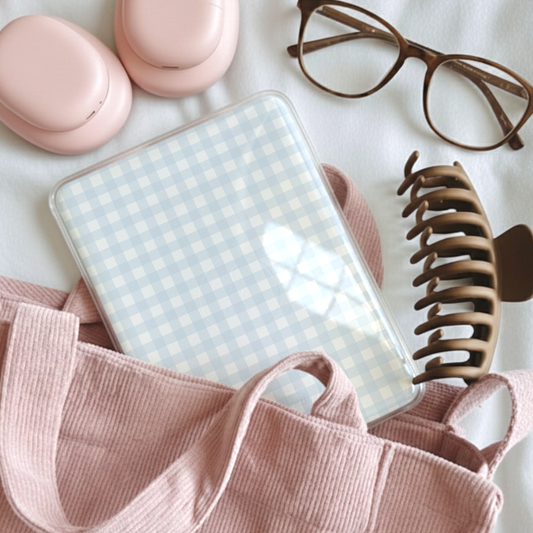 Blue Gingham | Kindle Insert | Decorative Insert for Kindle Basic & Kindle Paperwhite
