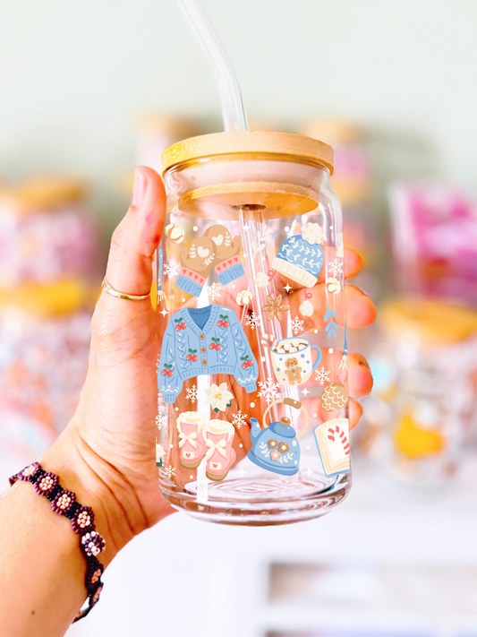 Cozy Winter Glass Can