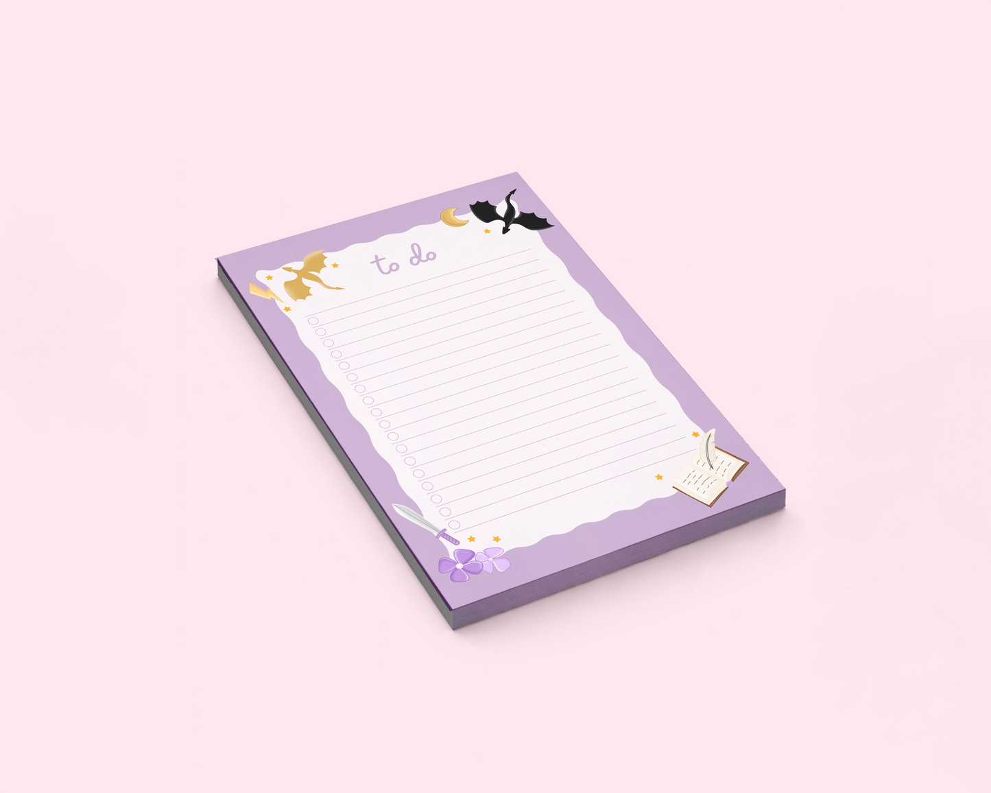Side Quest To Do List Notepad | To Do List Memo Pad | 5" x 7" | 50 Pages