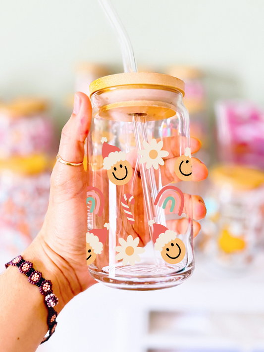 Groovy Santa Glass Cup
