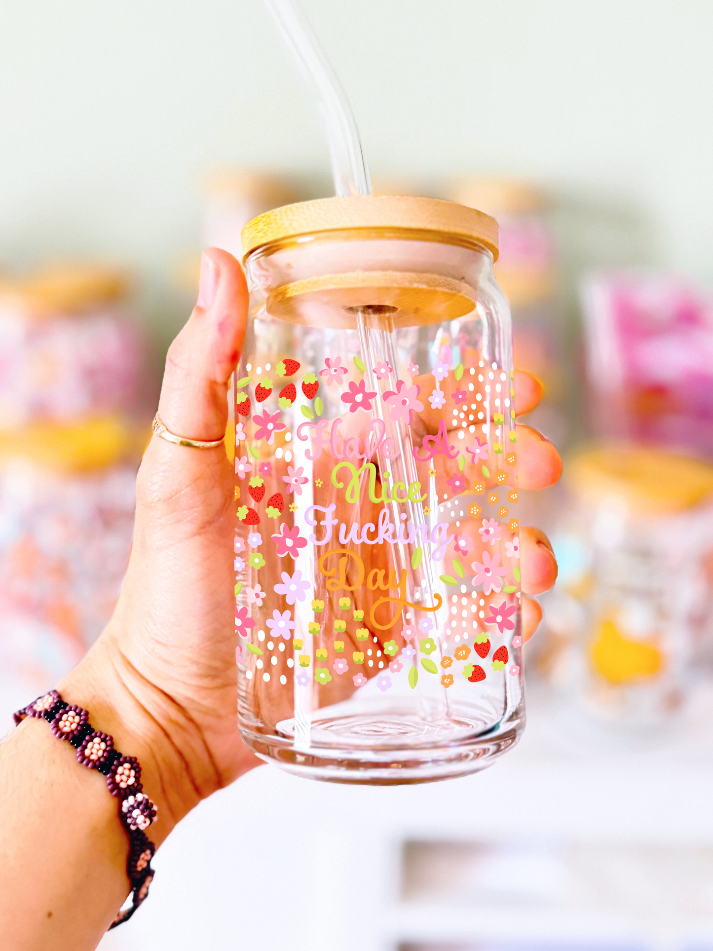Have a Nice F-ing Day Trendy Glass Can