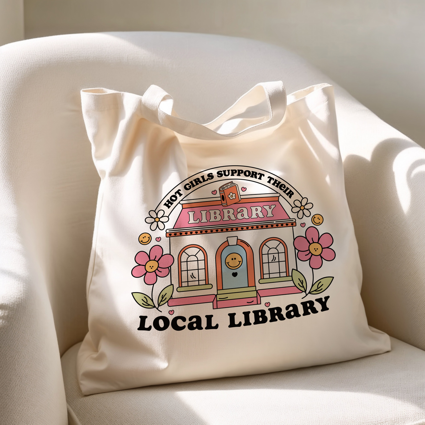 Hot Girls Support their local library Tote Bag