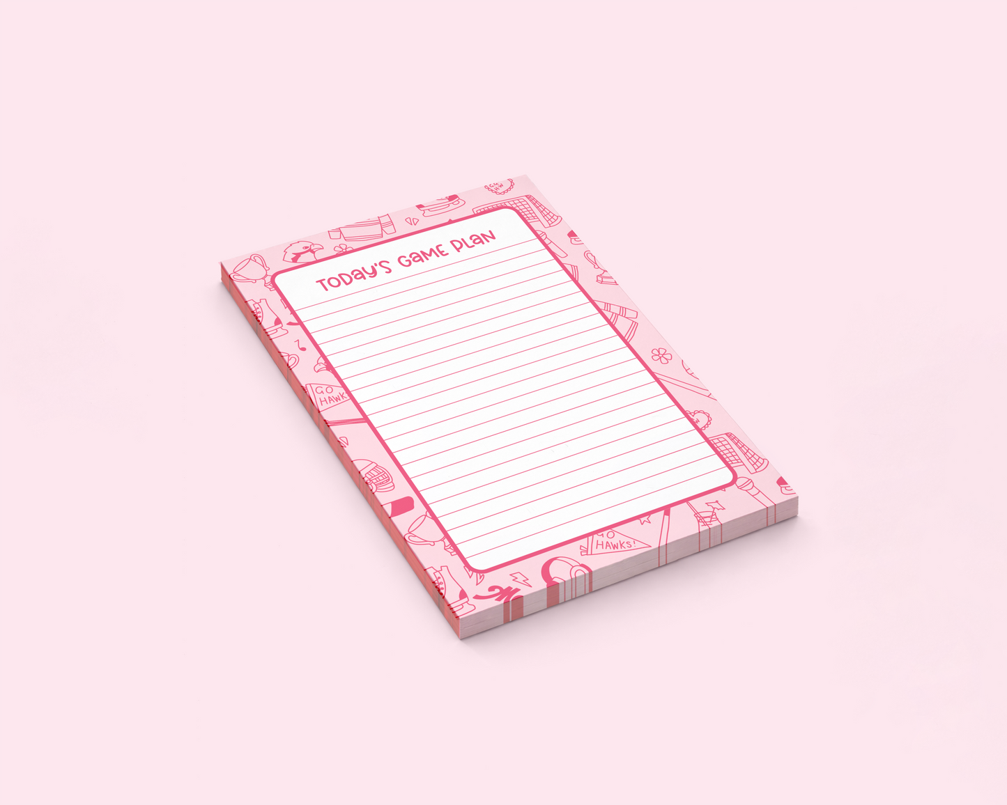 Off Campus Today's Game Plan Notepad | Memo Pad | 5" x 7" | 50 Pages