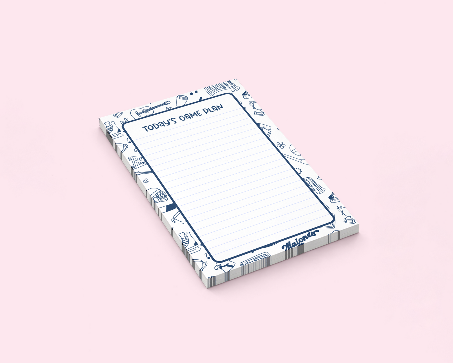Off Campus Today's Game Plan Notepad | Memo Pad | 5" x 7" | 50 Pages