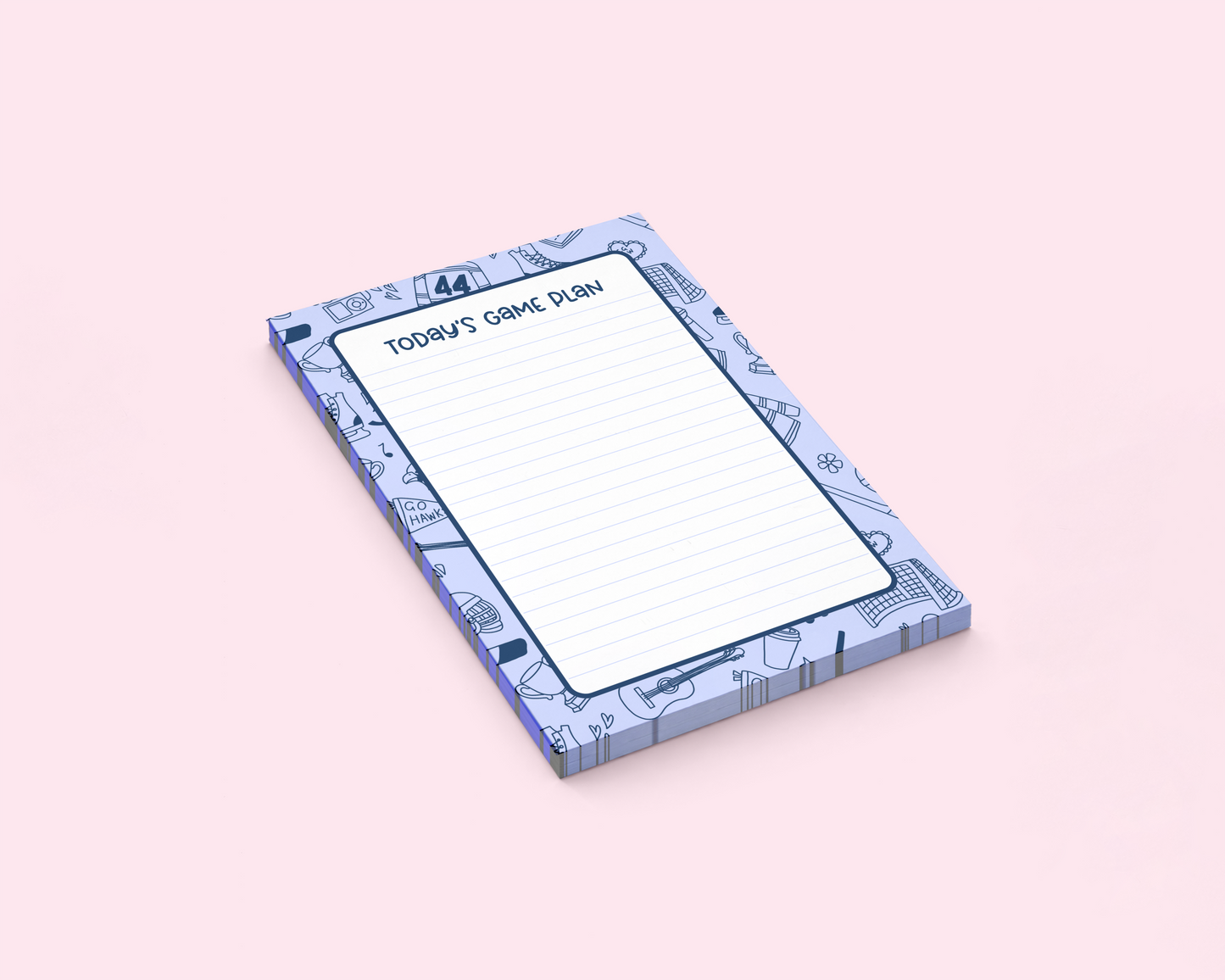 Off Campus Today's Game Plan Notepad | Memo Pad | 5" x 7" | 50 Pages