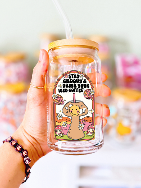 Stay Groovy and Drink Your Iced Coffee Glass Can