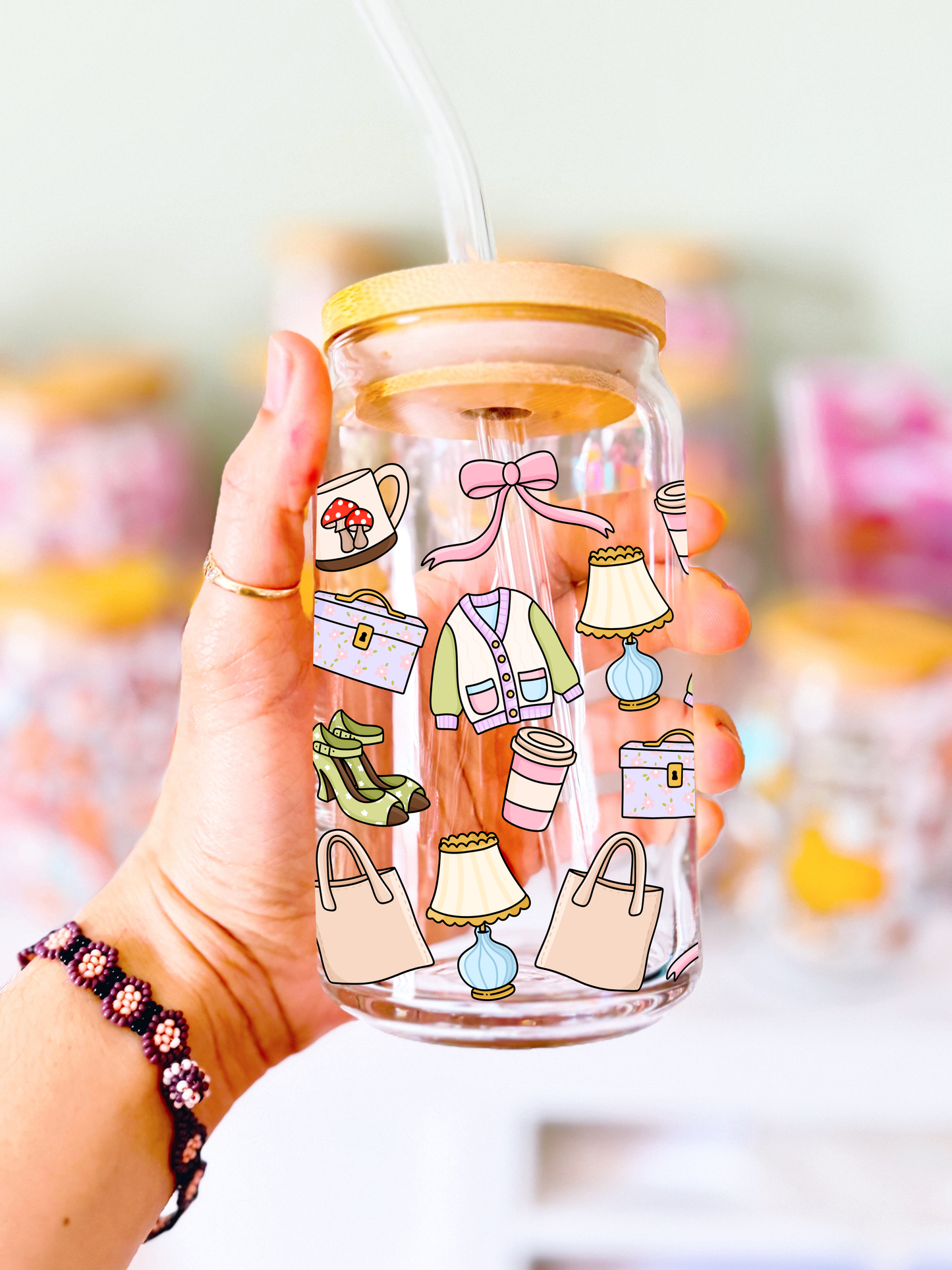 Thrifted Glass Can Cup