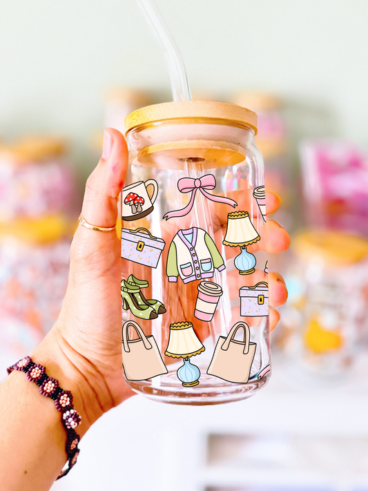 Thrifted Glass Can Cup